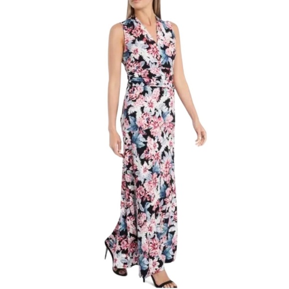 Vince Camuto Romantic Lilies Floral Maxi Dress - Picture 1 of 12